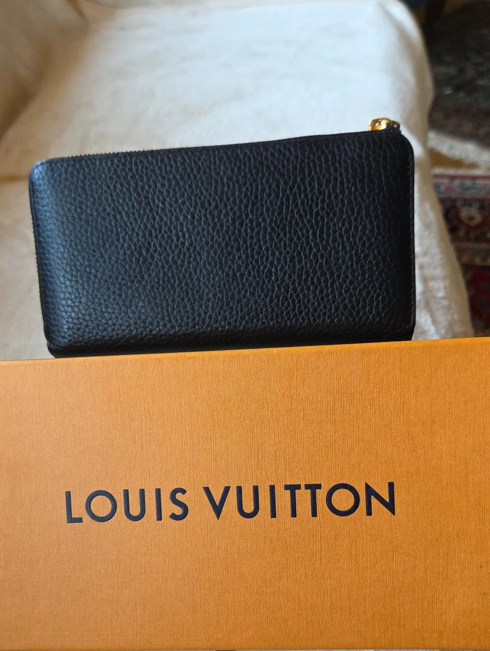 Louis Vuitton Comete Black Marine Taurillon Leather Wallet